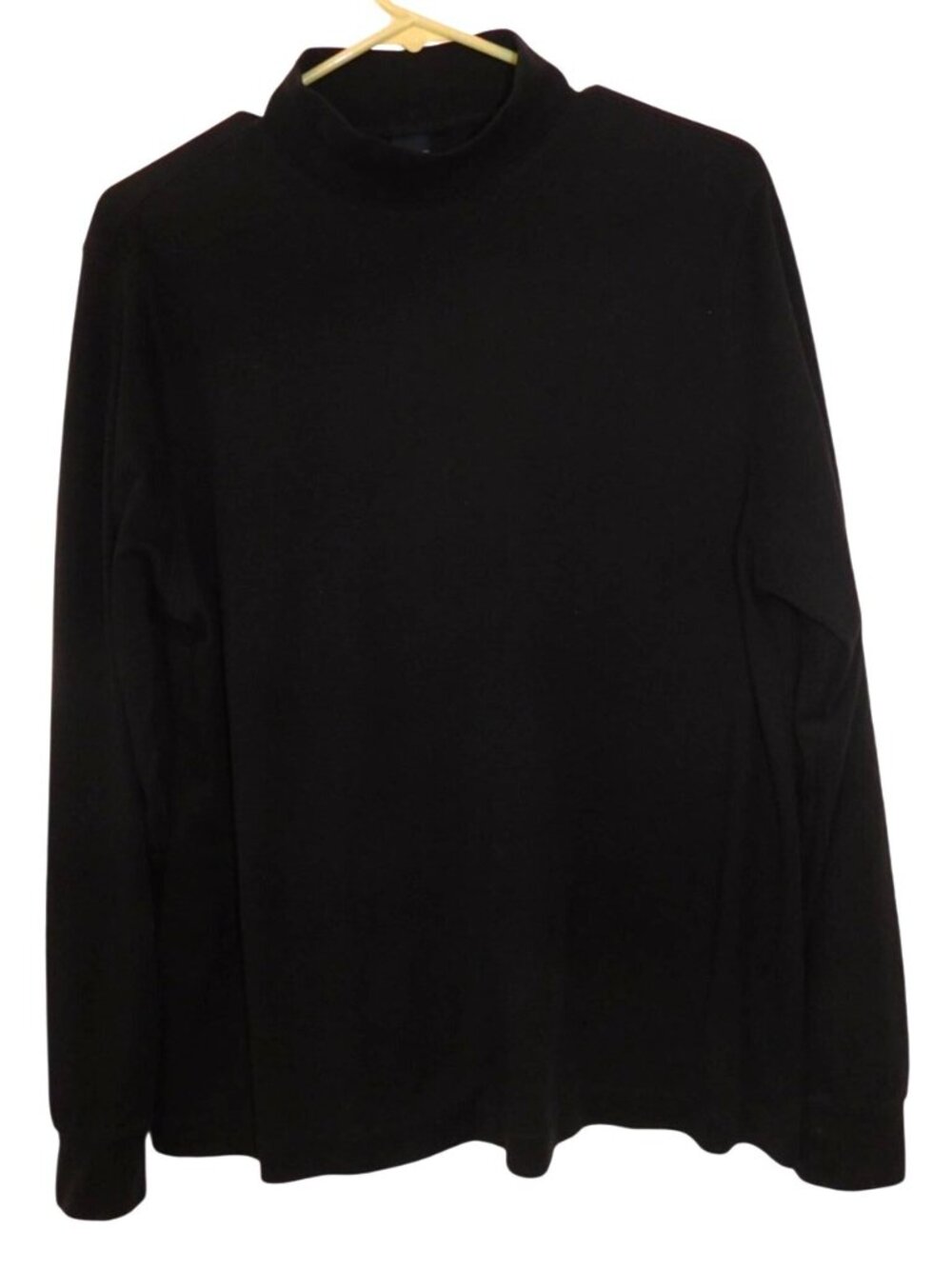 Lands End Black Mock Neck Long Sleeve Shirt Top XL 18 20 Minimalist Capsule